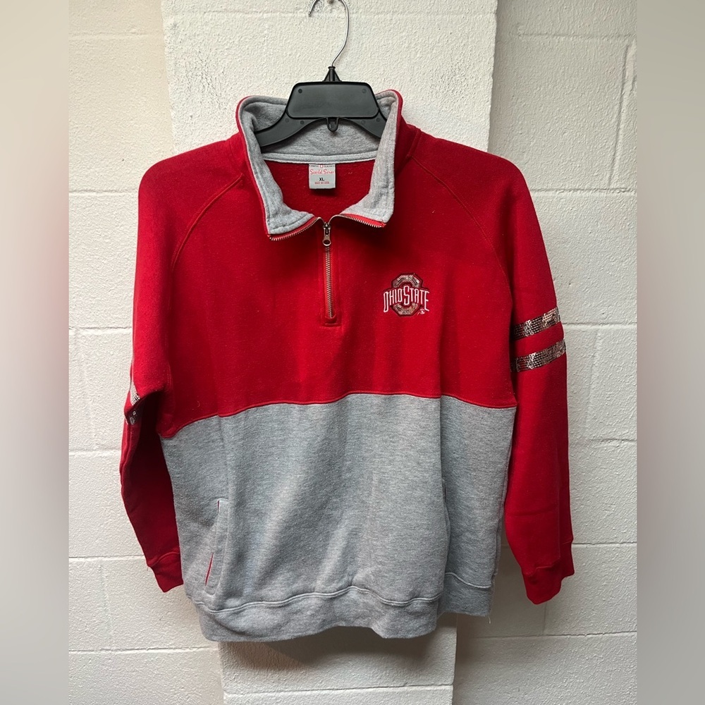 Red & Gray Quarter-Zip Pullover